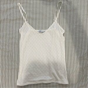 White Lace Trim Cami Top